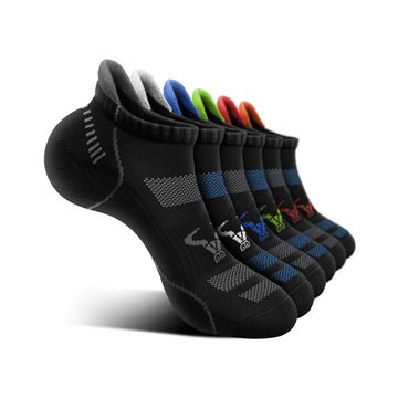 BULLIANT Men Running Socks 6Pairs-Ankle Athletic Socks Wicking Cushioned for Men Walking-Arch Compression Support