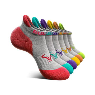 BULLIANT Socks For Women 6Pairs-Womens Athletic Ankle Socks No Show Cushioned for Walking Running-Compression Arch Support