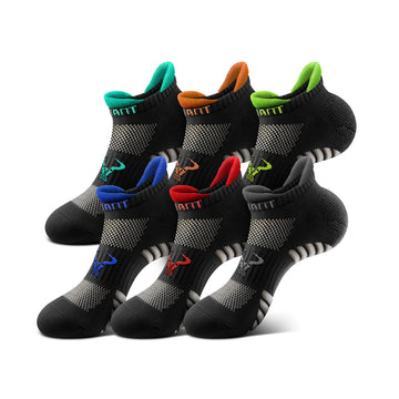 BULLIANT Men Ankle Socks Running Socks Extra Stretch Mixed Nylon-Arch Support Cushioned Sole Breathable Wicking