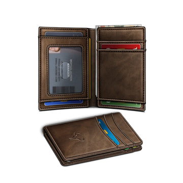 BULLIANT Slim Wallet For Men 12Cards,Magnetic Flip Build-in Money Clip Airtag Compatible-RFID Blocking