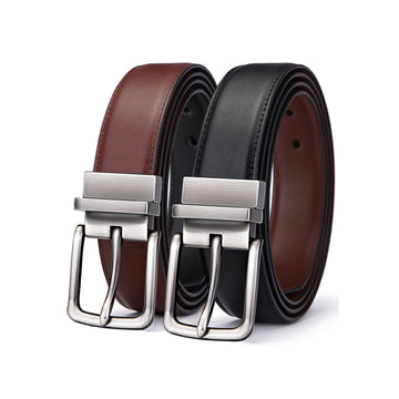 BULLIANT Men's Belt,Reversible Belt Adjustable For Gift Men 1.25”-Cut For Fit-2 Sides in 1 Belt(Not 2)
