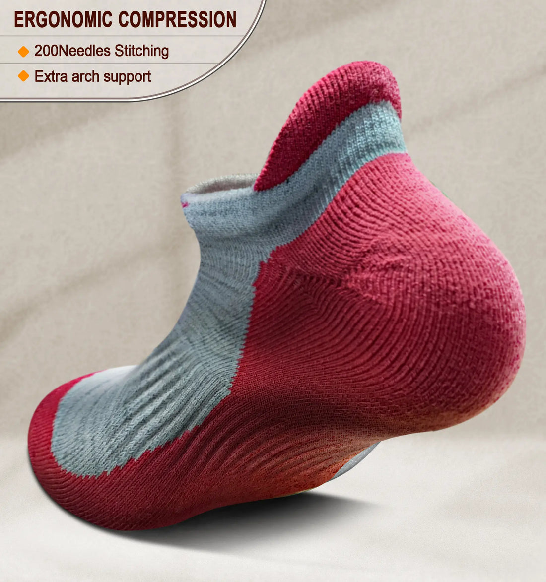 BULLIANT Socks For Women 6Pairs-Womens Athletic Ankle Socks No Show Cushioned for Walking Running-Compression Arch Support