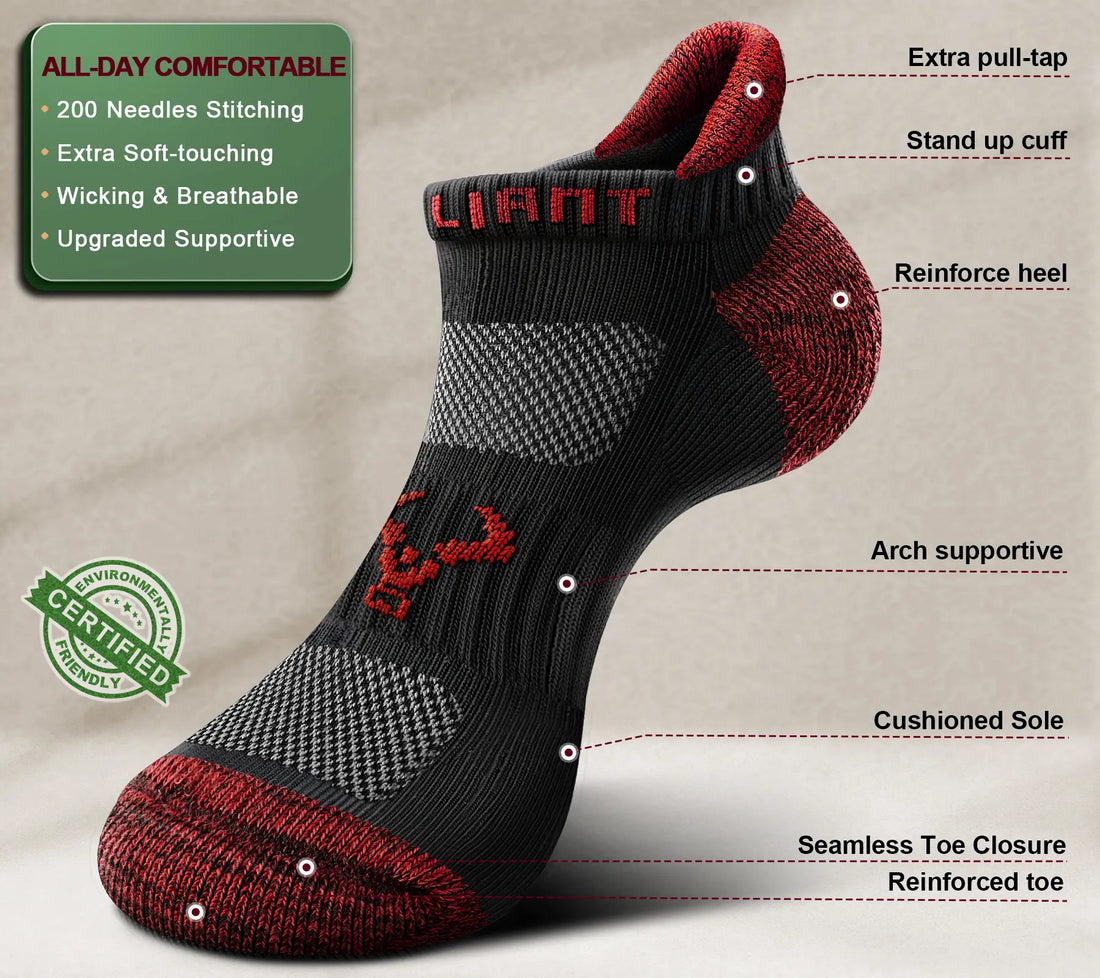 BULLIANT Women Ankle Socks, Active Low-Cut Sock Cushioned Footbed Arch Support for Running Walking Sneakers